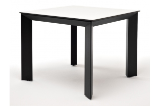 «Венето» обеденный стол из HPL 90х90см, цвет молочный, каркас черный
