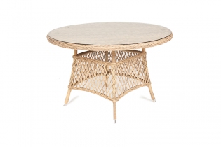 «Эспрессо» плетеный круглый стол из искусственного ротанга (соломенный)