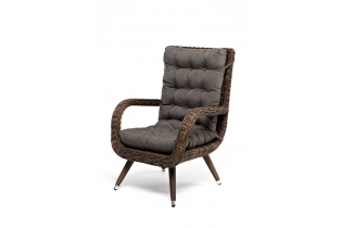 «Толедо» кресло плетеное с подушками, цвет коричневый