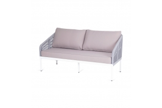 «Канны» диван плетеный из роупа (веревки) двухместный, цвет светло-серый